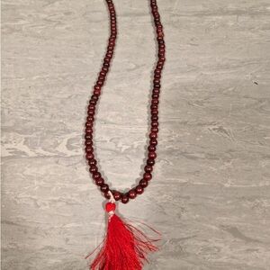 Red Sandalwood Mala With Tassel 108 beads plus 1